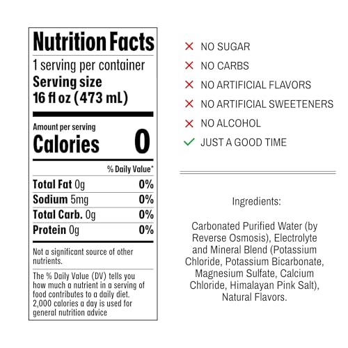 Not Beer American Sparkling Water - Lemon Lime, 99.9% Pure Mineral & Electrolyte Blend, 16 Oz Tallboy Cans, 12 Pack
Not