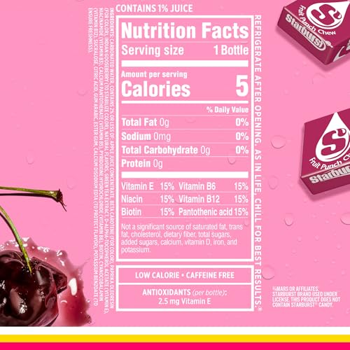 Zero Sugar Flavored Sparkling Water with Vitamins and Antioxidants - Sparkling Ice STARBURST Fruit Punch, 17 fl oz Bott